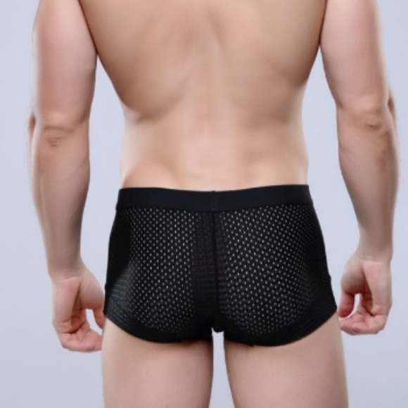 Silky Black Breathable Lightweight Boxer Briefs - Picture 3 of 6